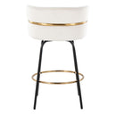 Cinch - Contemporary Fixed Height Counter Stool With Swivel & Round Footrest (Set of 2)