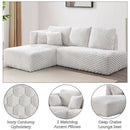 Manya - Sectional Sofa - Ivory Corduroy
