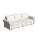 3 In 1 Convertible Sleeper Sofa With Nailhead Trim & Rolled Arm