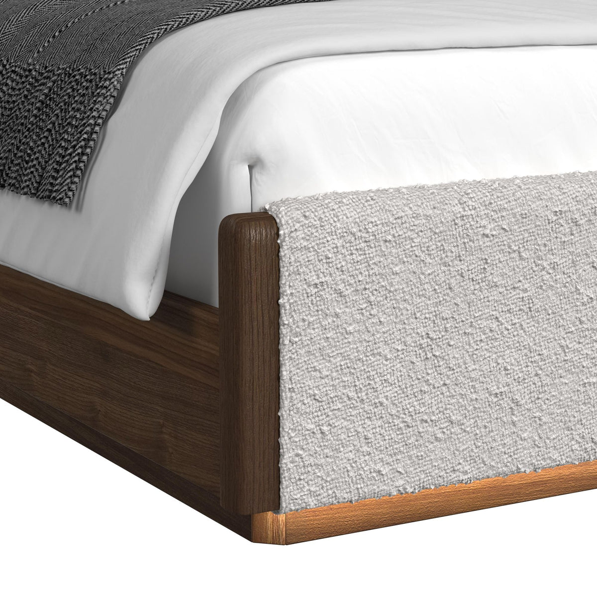 Brisbane Upholstered Bedroom Set With Boucle And LED in Beige by Elements International, view 12