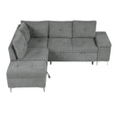 Versatile L Shaped Sofa Bed With Storage, Cup Holders, USB Ports Chenille