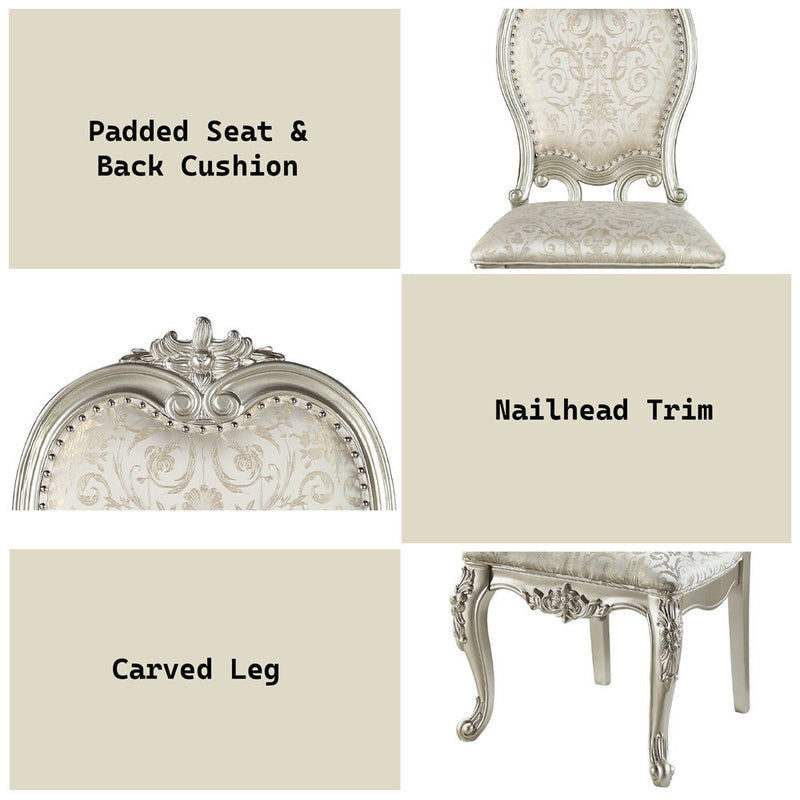 Bently - Side Chair (Set of 2) - Fabric & Champagne Finish - Atlantic Fine Furniture Inc