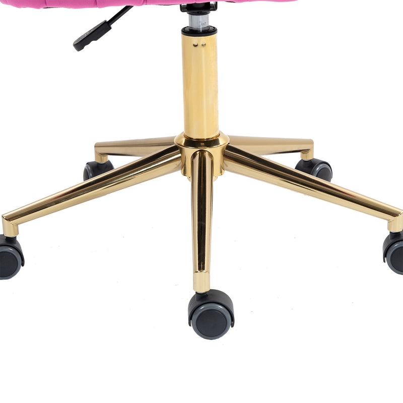 Modern Velvet Home Office Desk Chair With Adjustable Height And Swivel Wheels
