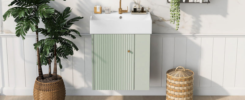 Modern Floating Bathroom Vanity With Ceramic Basin Perfect For Small Bathrooms