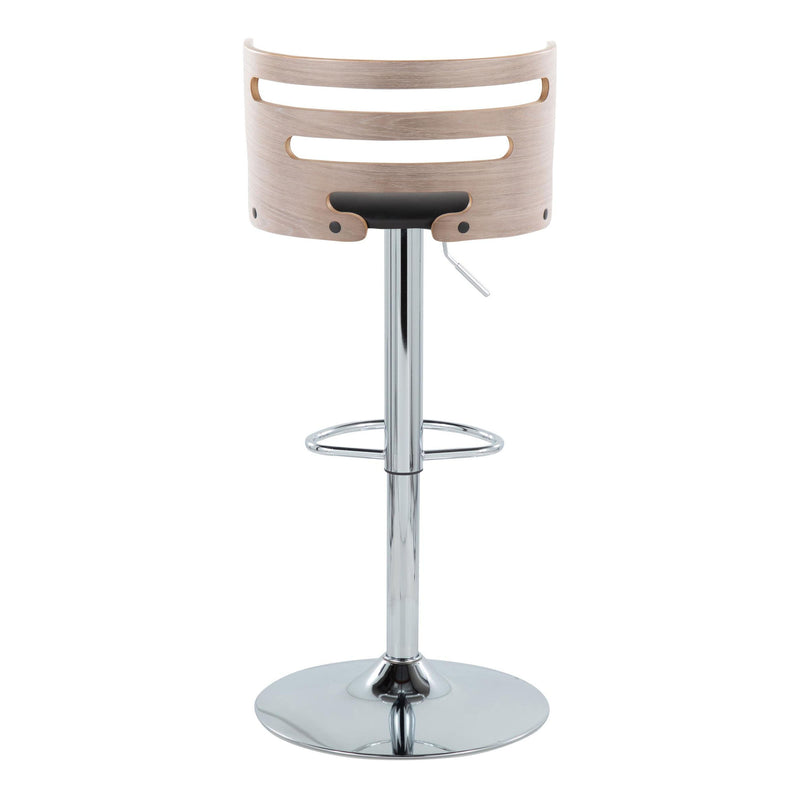 Cosi - Mid-Century Modern Adjustable Barstool With Swivel (Set of 2) - Light Gray / Black