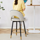 Modern Upholstered 360° Rotatable Bar Chair With Metal Legs For Dining Room (Set of 2)