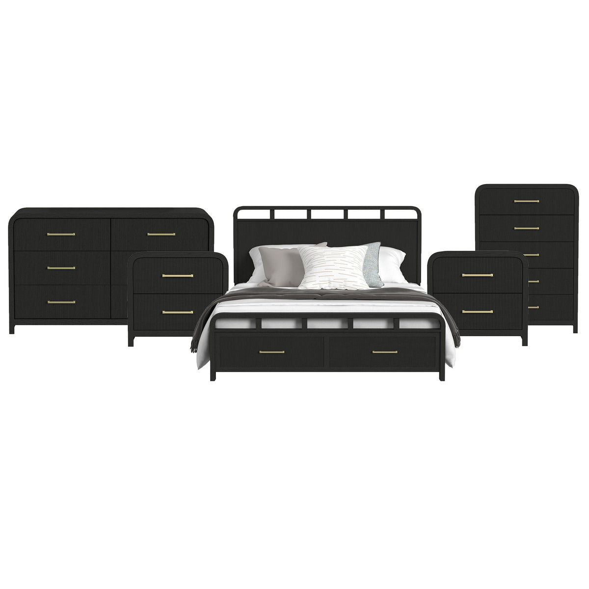Ridgemont Storage Bedroom Set in Black by Elements International, view 22