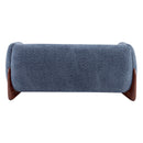Contemporary Boucle Sherpa Sofa With Birch Wood Legs