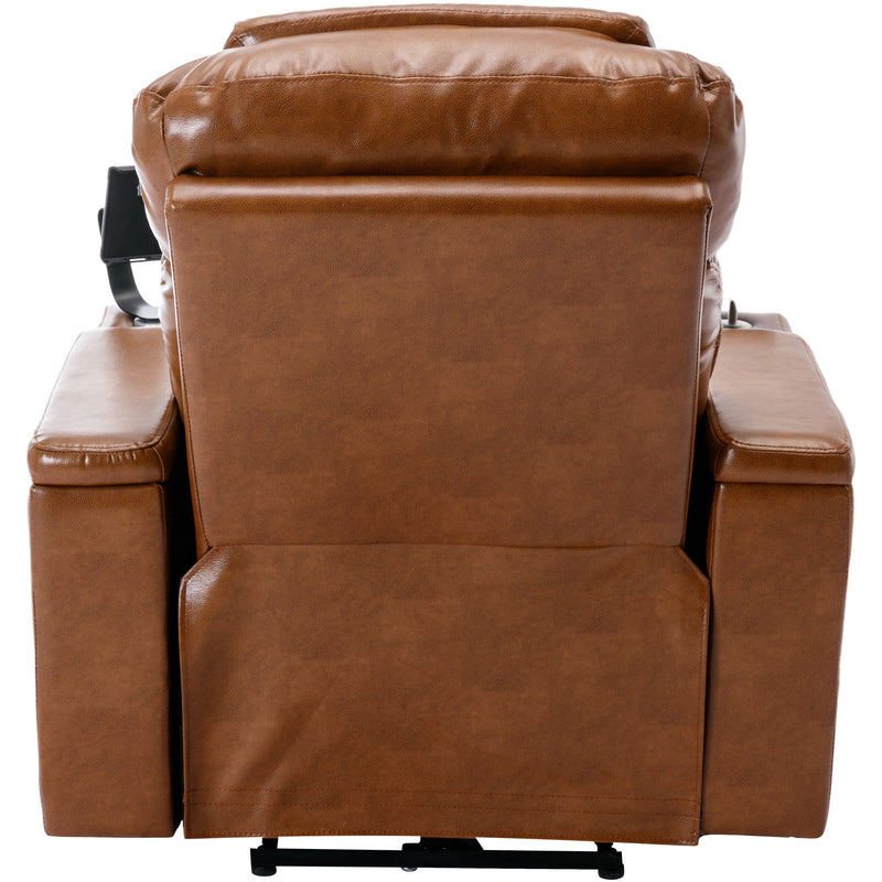 Power Motion Recliner Electric Power Recliner With USB Charging Port, Hidden Arm Storage, Convenient Cup Holder And Bluetooth Speaker