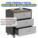 Heavy Duty Metal Storage Cabinet With Wheels 3 Drawer Tool Cabinet For Garage, Office, And Home Organizer Solutions