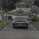 Metal Carport 13 X 26.5 Ft Heavy Duty With Galvanized Steel Roof Metal Garage Canopy With Galvanized Steel Roof & Frame Car Tent Outdoor Storage Shed For Car Boats And Truck - Gray