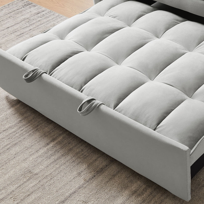 Modern Convertible Velvet Futon Loveseat With Sleeper Bed Function