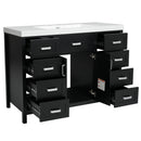 Bathroom Vanity With Sink, 2 Doors 8 Drawers, Soft Close System, Classic Design