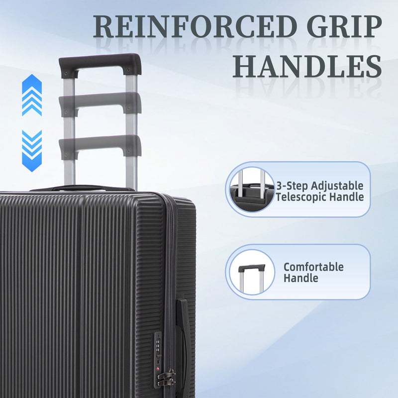 20" / 24" / 28" 3 Pieces / Set Spinner Wheel Luggage, Carry On Suitcase, Matching Color, TSA Combination Lock