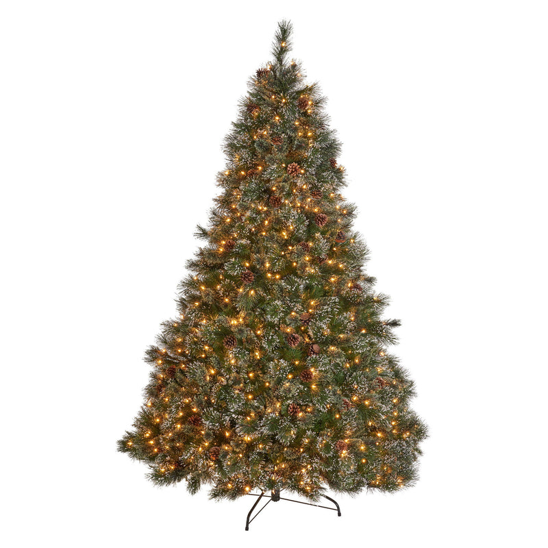Cashmere And Snow Bristle Mixed Christmas Tree With Pine Cones - Green