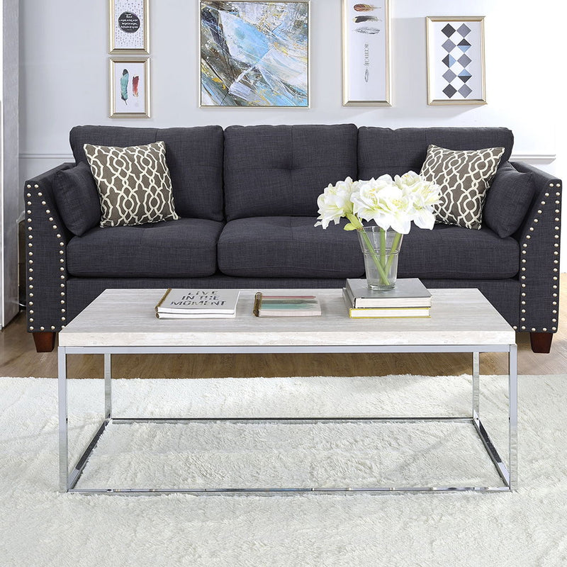 Snyder - Coffee Table - Engineered Stone Top & Chrome