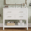 Bathroom Vanity With Ceramic Sink, Tip Out Tray & 2 Full Extension Drawers