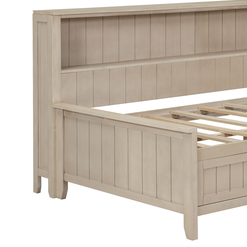 Daybed With Storage Shelves And 3 Drawers