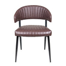 5 Pieces Modern Faux Leather And Metal Dining Set