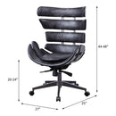 Megan - Executive Office Chair - Vintage Black Top Grain Leather & Aluminum - Atlantic Fine Furniture Inc