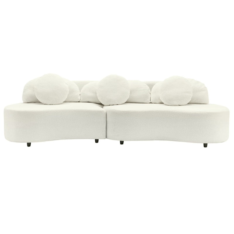 Modern Living Room Sofa Lamb Velvet Upholstered For Home