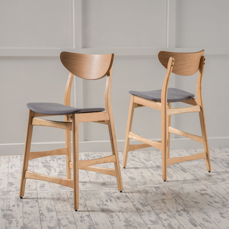 Retro Modern Counter Height Chair Set With Cushioned Seats