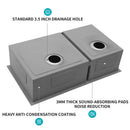 Modern Double Bowl Undermount Kitchen Sink 50 / 50 Design Stainless Steel