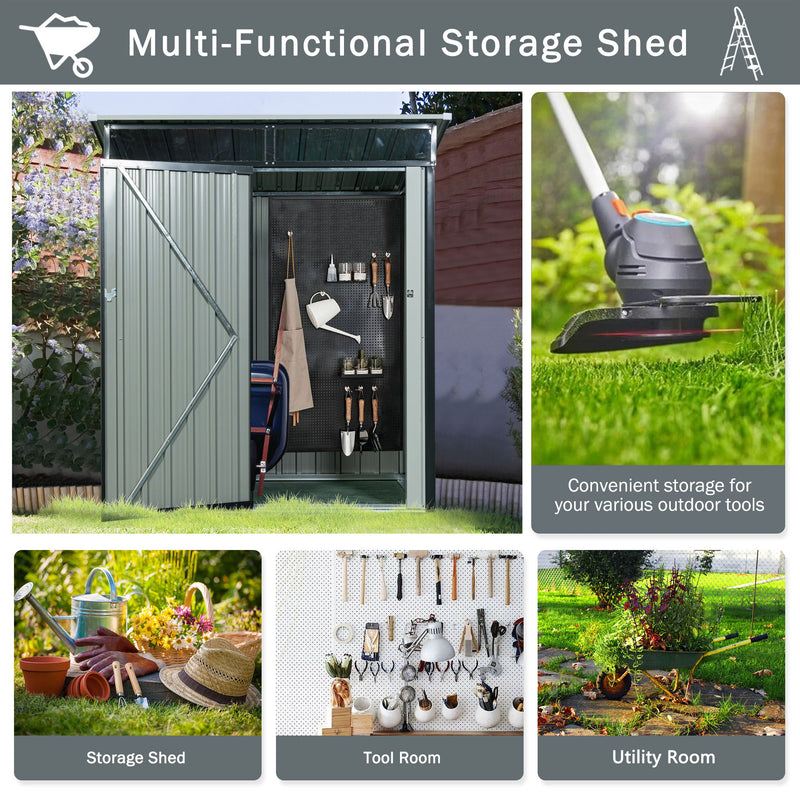 Outdoor Metal Storage Shed Transparent Plate