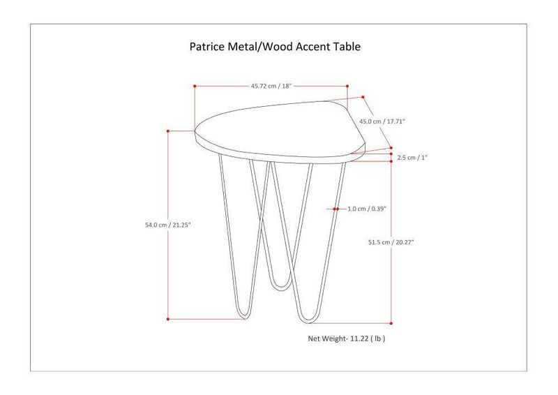 Patrice - Handcrafted Metal And Wood Accent Table