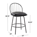 Riley - Claire Farmhouse Fixed Height Counter Stool With Swivel With Round Footrest (Set of 2)