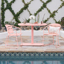 3 Piece Elegant Outdoor Bistro Set With 2 Chairs And Oval Table