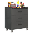 Heavy Duty Metal Storage Cabinet With Wheels 3 Drawer Tool Cabinet For Garage, Office, And Home Organizer Solutions