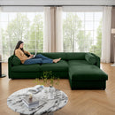Contemporary Elegant White Chenille Sofa With Storage And Ottoman