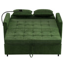 Loveseat Sofa Bed Sleeper With Reversible Backrest, Side Pockets, USB Ports, Phone Holder