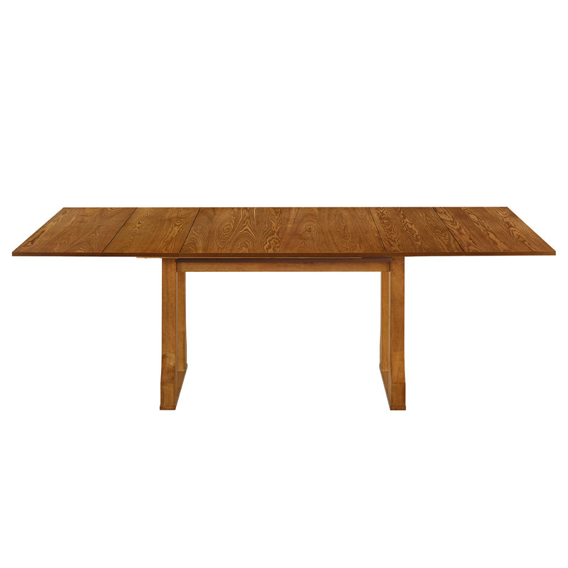 6 Piece Extendable Dining Table Set With 4 Wicker Back Upholstered Dining Chairs And Long Bench, 2 Removable Leaf