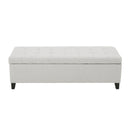 Home Mission - Upholstered Storage Ottoman Bench - Light Gray