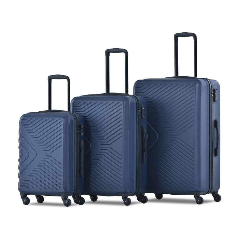 3 Piece Luggage Sets Lightweight Suitcase With Two Hooks, Spinner Wheels, Tsa Lock, Durable Hard Shell