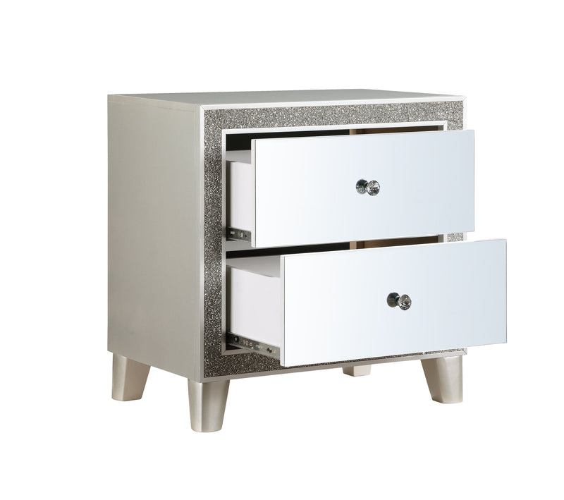 Sliverfluff - Mirrored Nightstand - Champagne