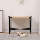 Handwoven Paper Rope Foot Rest Shoes Stools Ottomans For Entryway