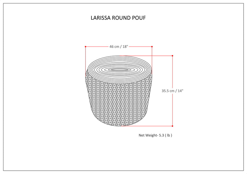 Larissa - Handcrafted Round Braided Pouf