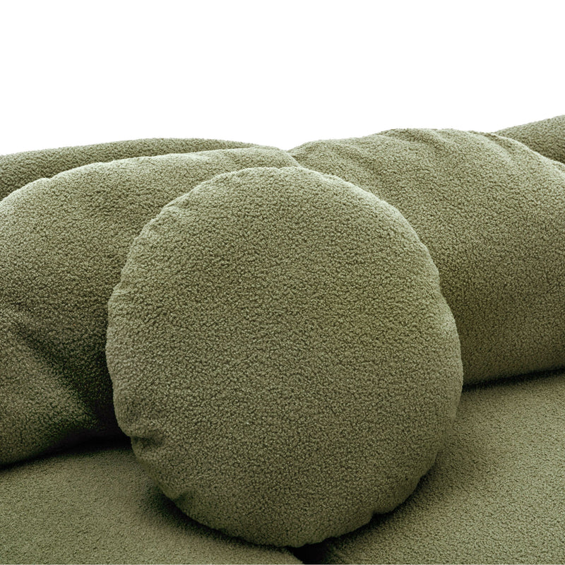 Modern Living Room Sofa Lamb Velvet Upholstered For Home