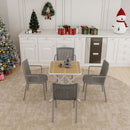 4 Piece Stackable Single Chairs With Vertical Stripe Design For All Weather