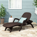 Polypropylene Resin Chaise Lounge With Hand Crafted Details - Dark Brown