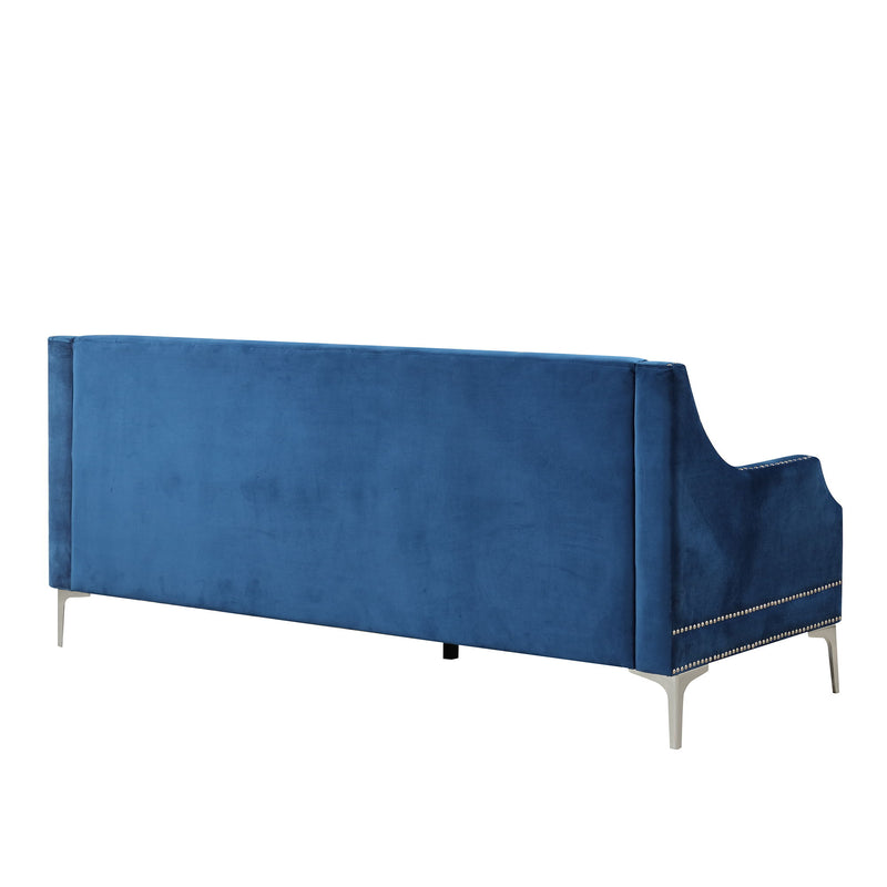 Modern Sofa Dutch Plush Upholstered Sofa With Metal Legs, Button Tufted Back