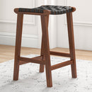James - Mid-Century Modern Genuine Leather Counter Stool