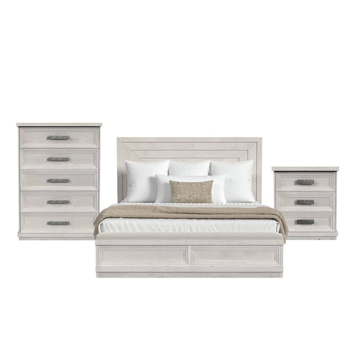 Avalanche Storage Bedroom Set in White by Elements International