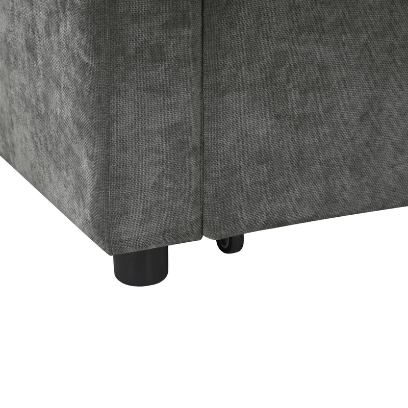 Modern L Shaped Sectional Sofa Bed With Hidden Storage Chenille Upholstery
