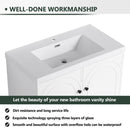 Contemporary Freestanding Bathroom Vanity With Resin Sink & Soft-Close Cabinet Doors