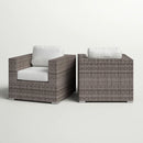 Grade - Club Patio Chair With Sunbrella Cushions Stylish And Durable Outdoor Seating For Ultimate Comfort (Set of 2) - Gray Mix / White