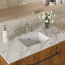 Modern Rectangular Undermount Bathroom Sink With Overflow Ceramic